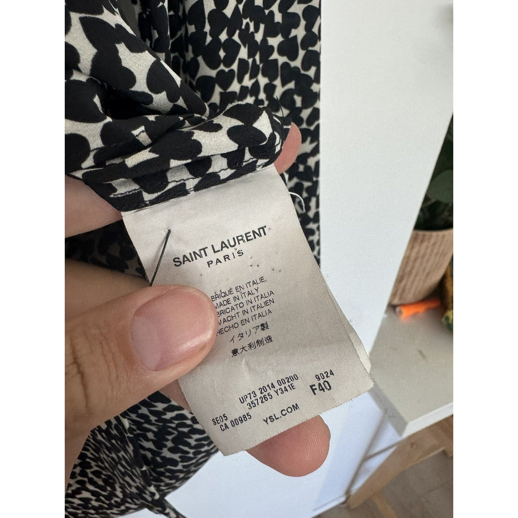 Saint Laurent Hedi silk hearts shirt small