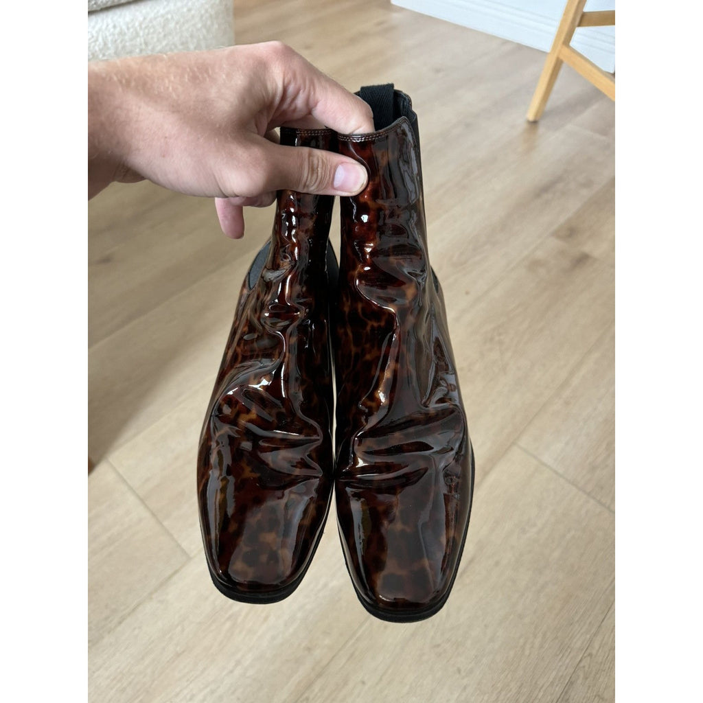 Saint Laurent Patent Tortoise Chelsea 41