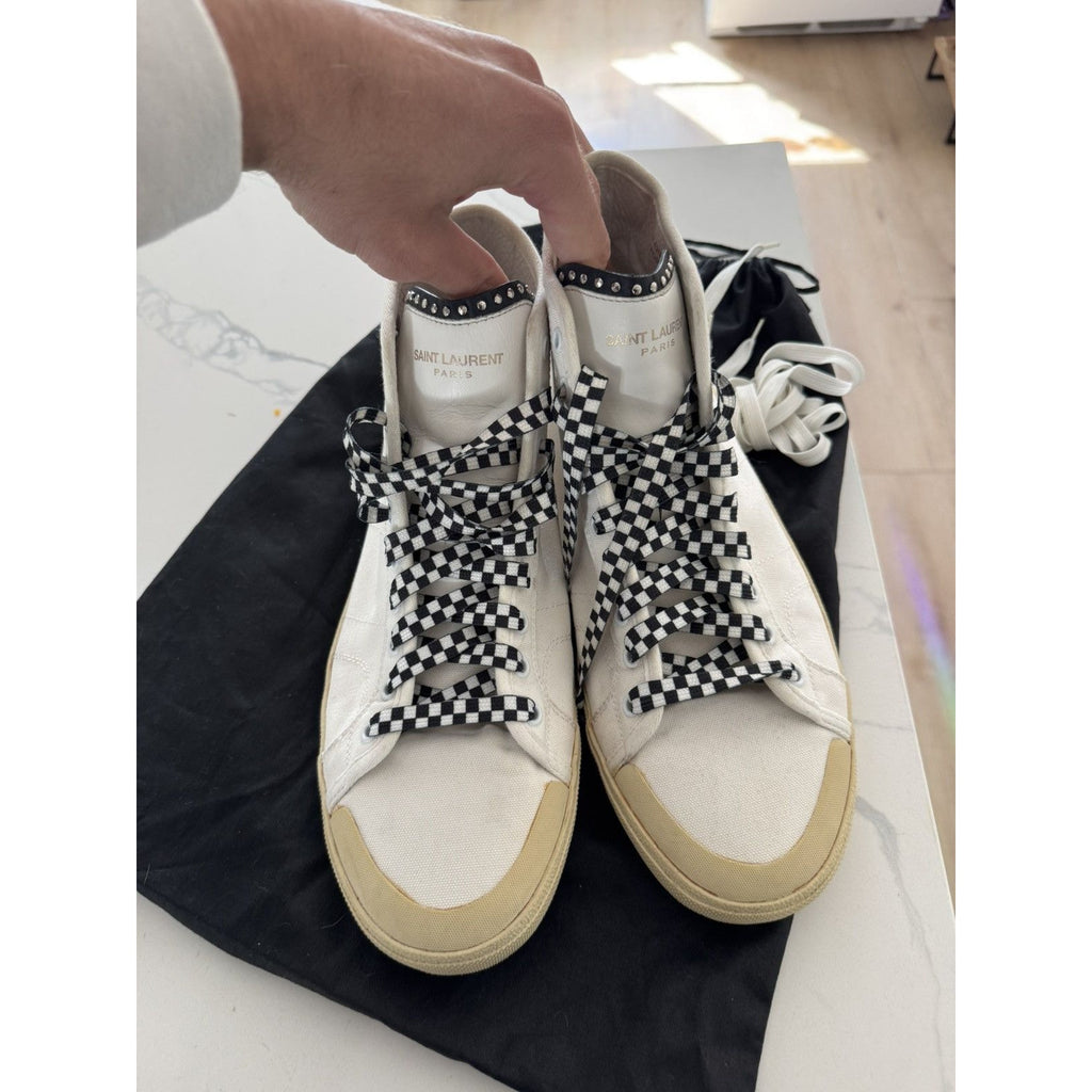 Saint laurent SS16 Hedi Surf Sound SL37 High Canvas sneakers 45