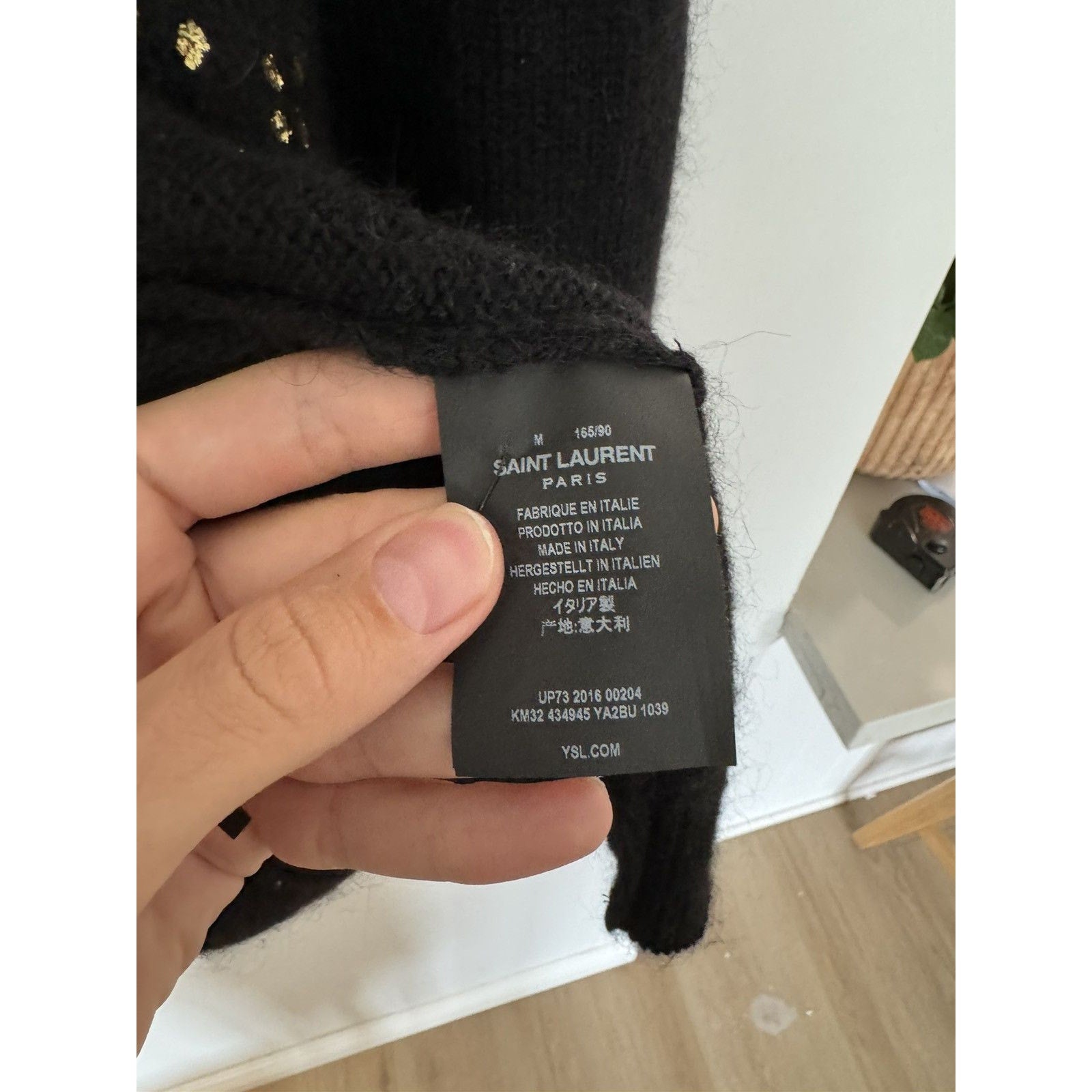 Saint laurent Heidi 2016 Gold Splash Cardigan M