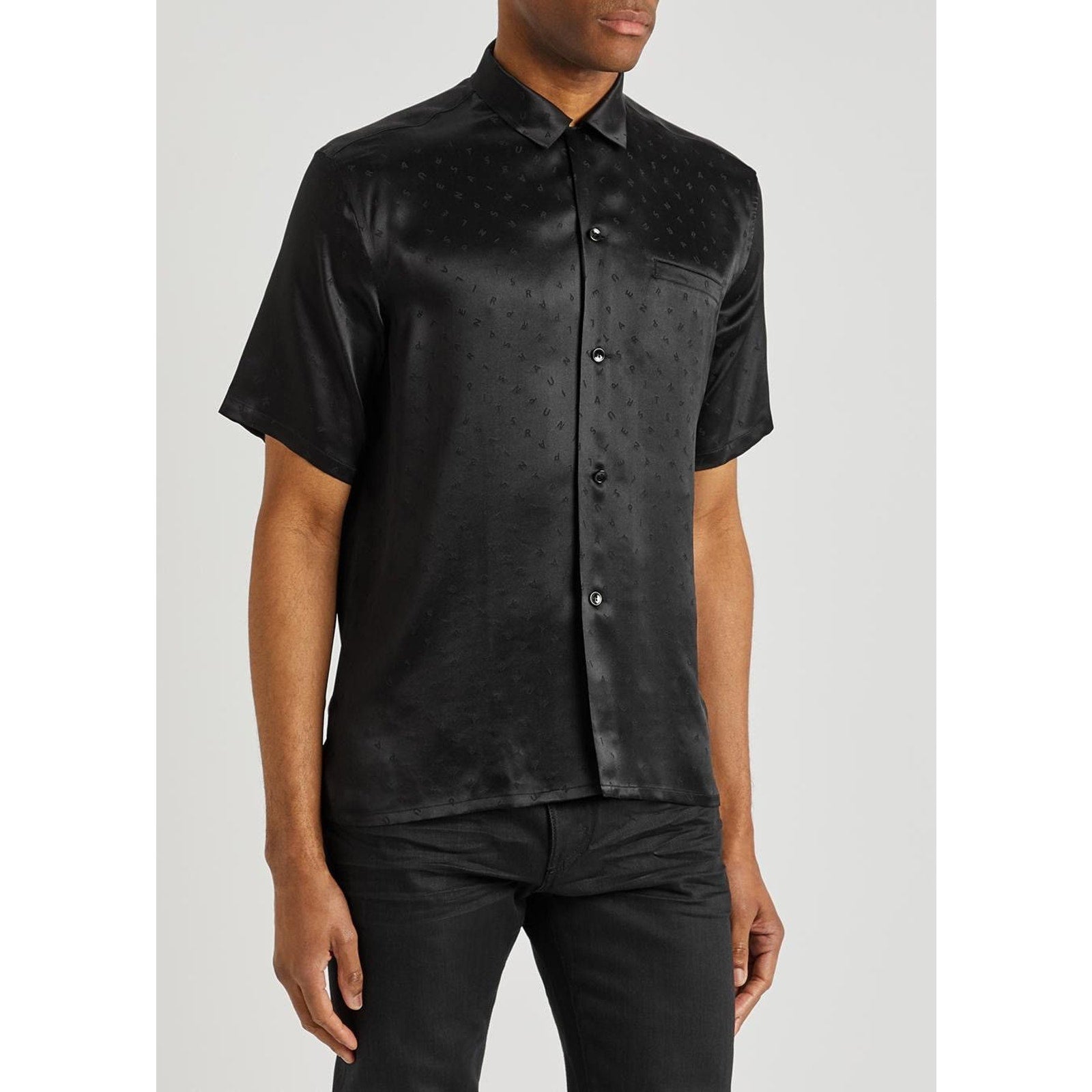 Saint Laurent Silk Logo Jacquard shirt 40