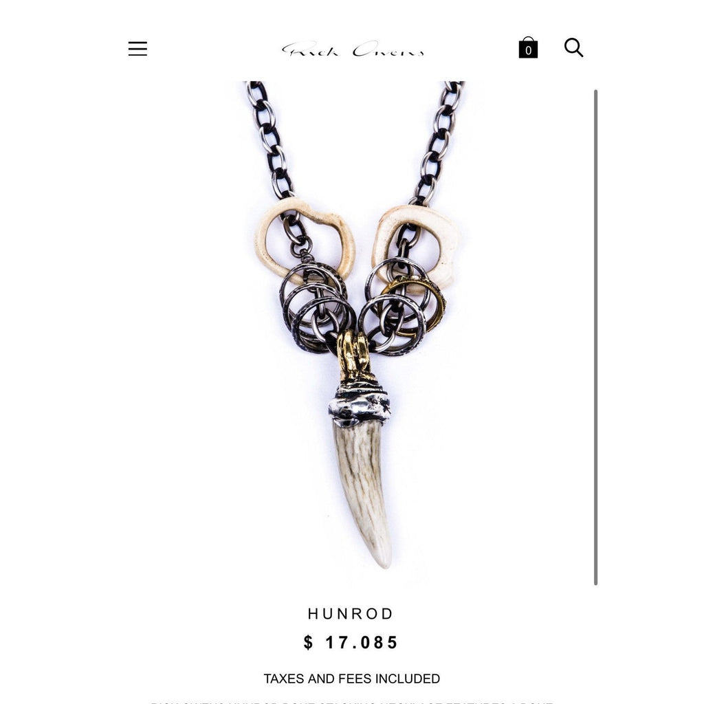 Rick Owens HUNROD Bone Stacking Necklace $17K MSRP