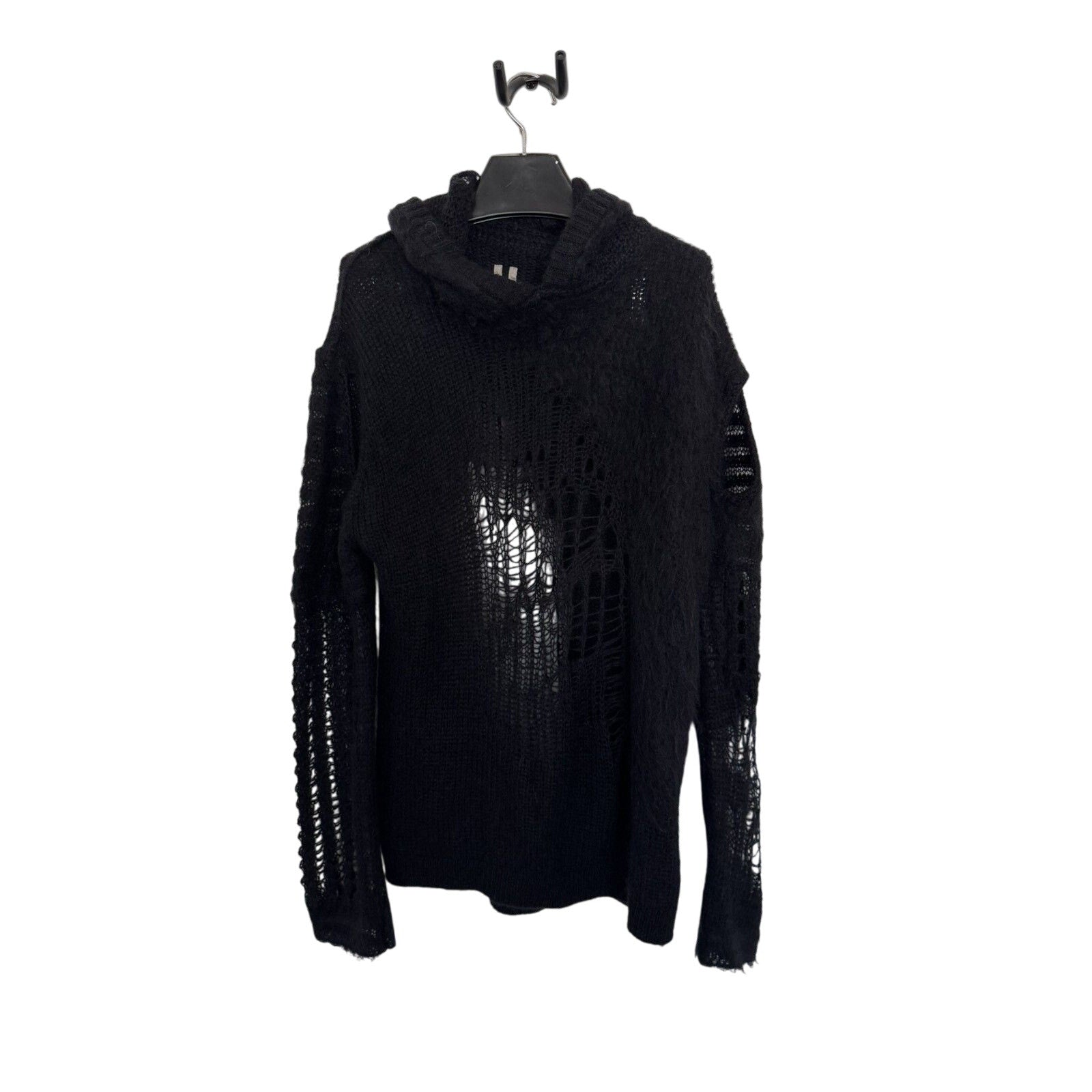 Rick Owens Mohair Fisherman Knit Hoodie XL