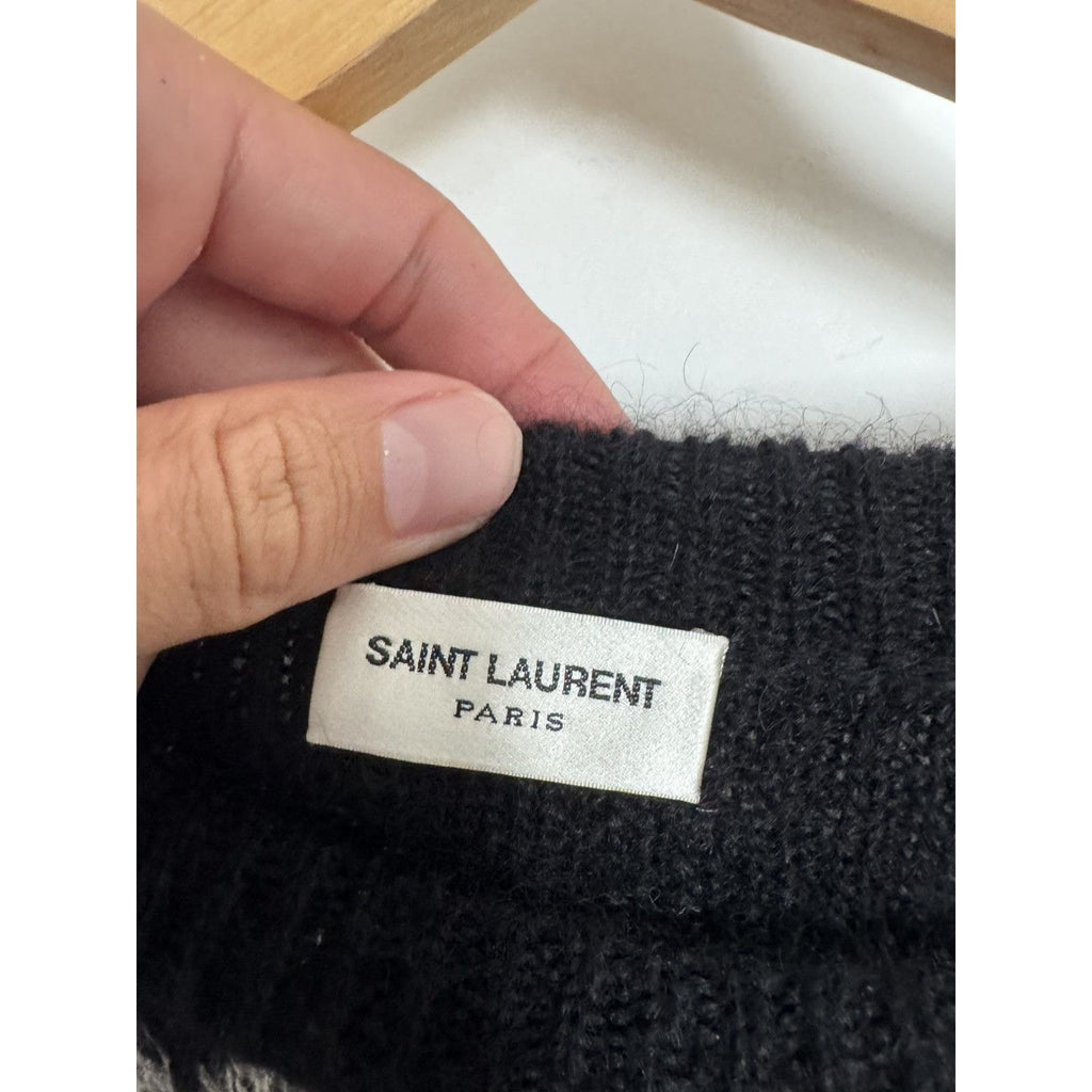 Saint Laurent New Mohair Checkered blend sweater XL