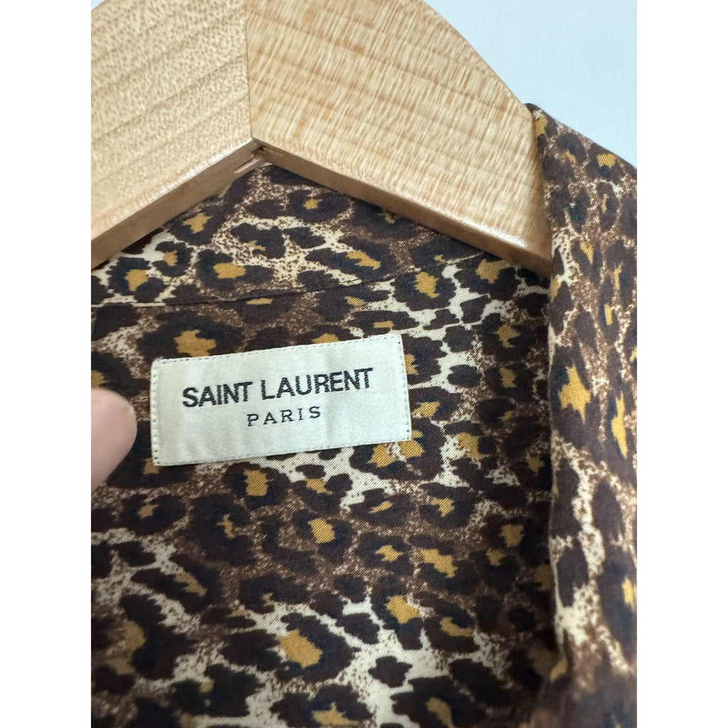 Saint Laurent SS15 Leopard Viscose Shirt Small