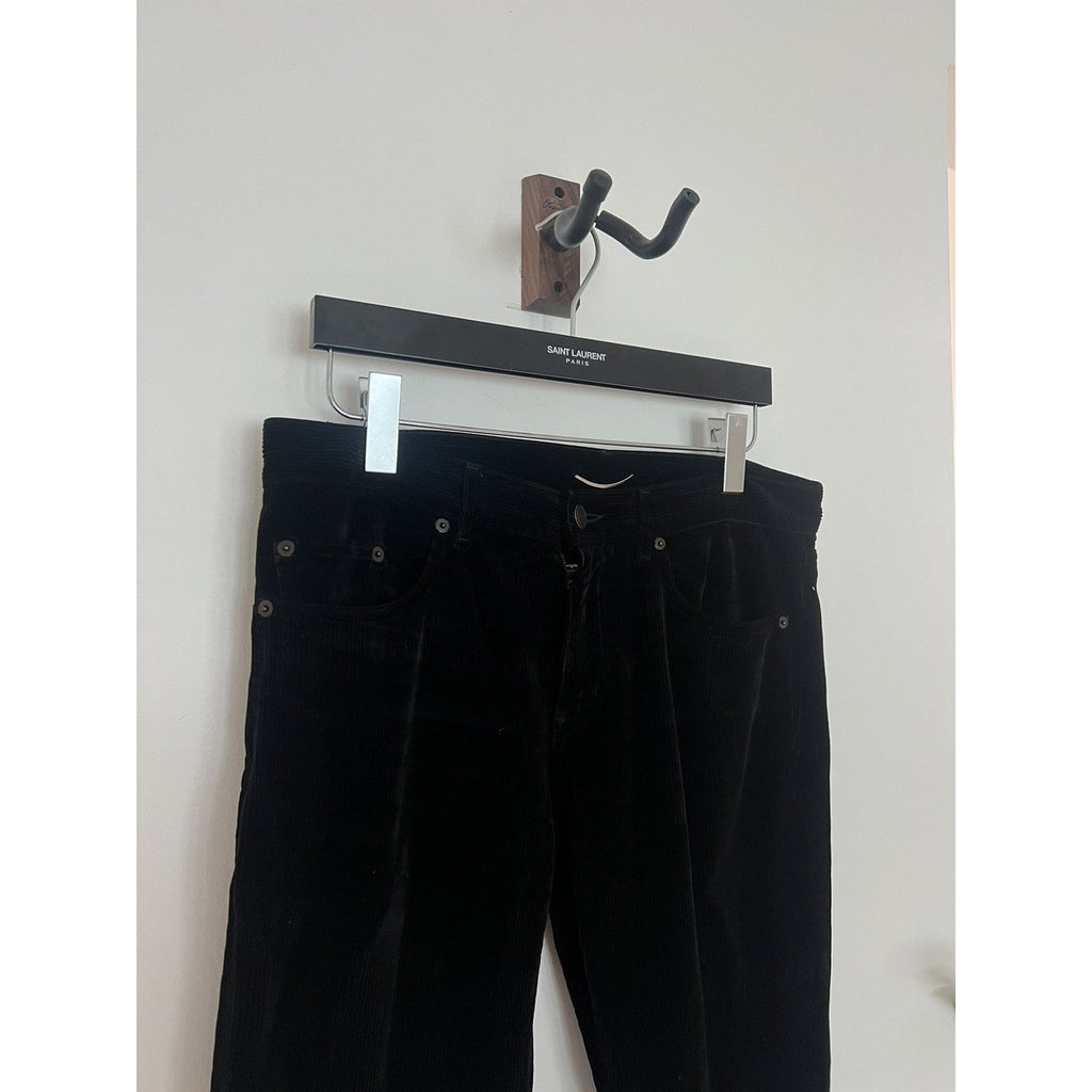 Saint Laurent Rich Black Corduroy D02s 31