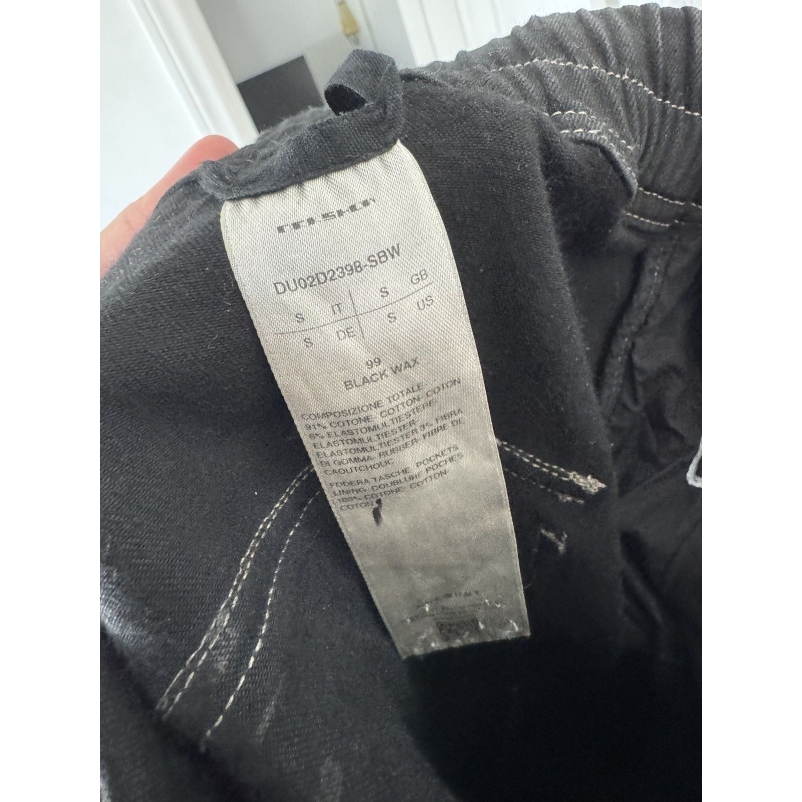 Rick Owens Waxed bela cargos small