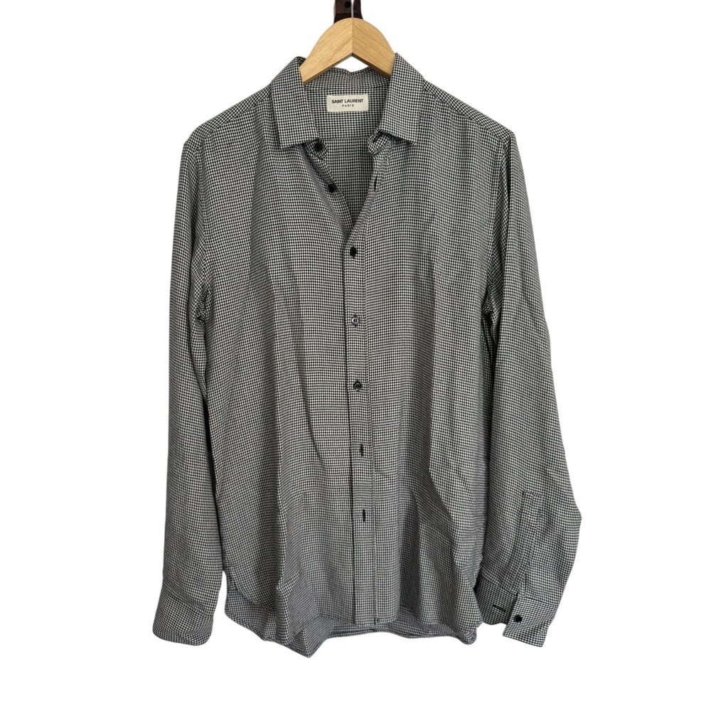 Saint Laurent Hedi Wool Houndstooth shirt 40