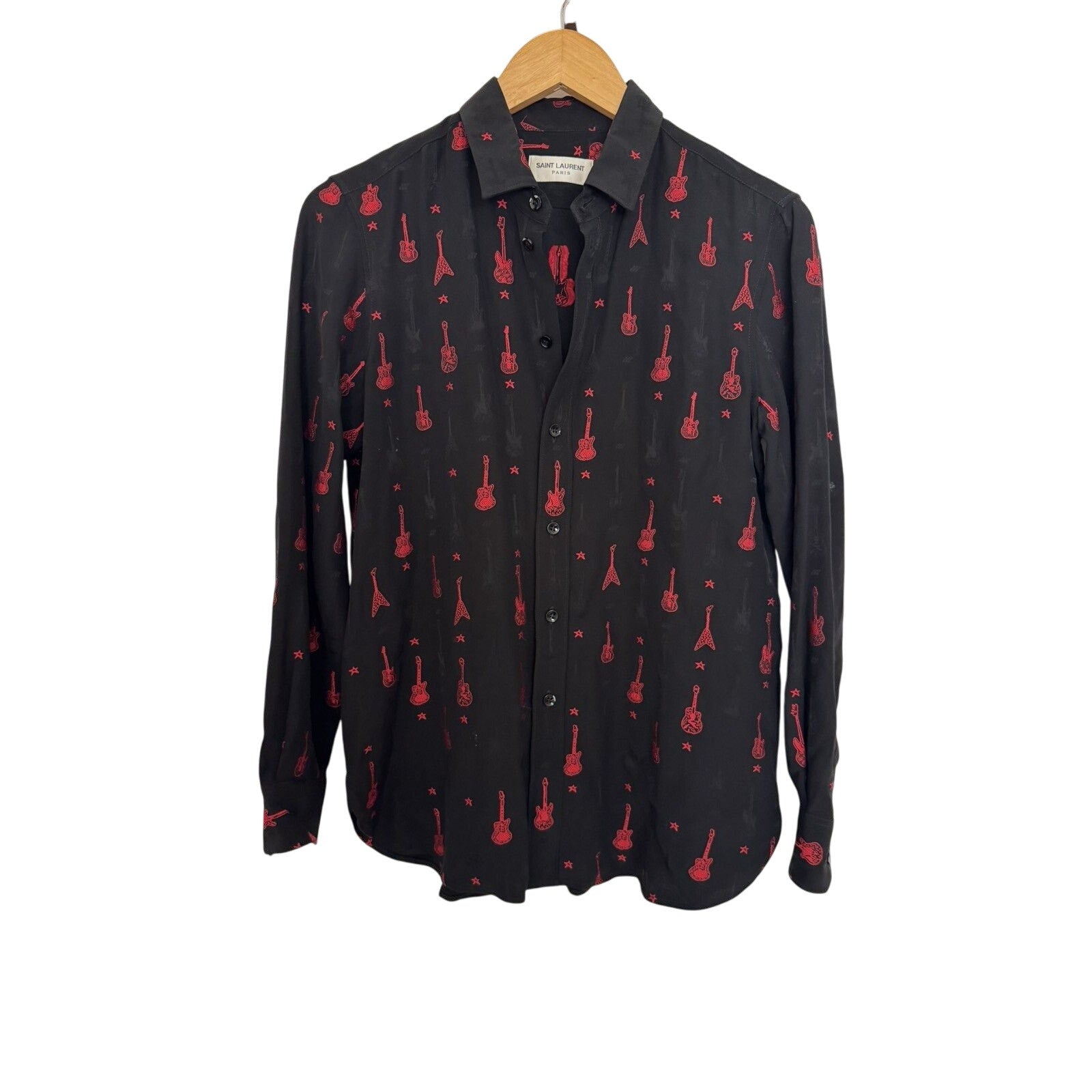 Saint Laurent Hedi viscose guitar shirt small
