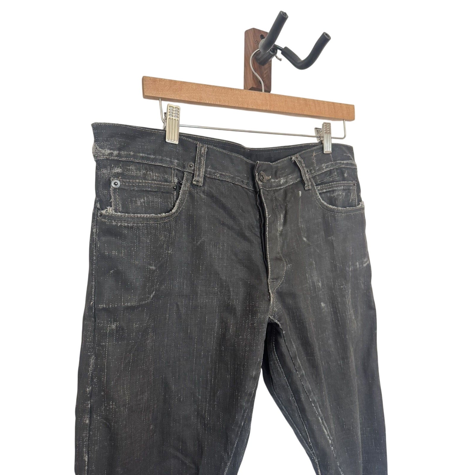 Rick Owens Black Wax denim 34