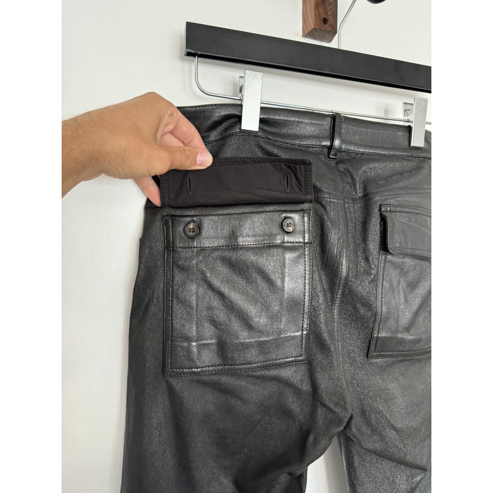 Rick Owens Lamb Leather Larry Pants