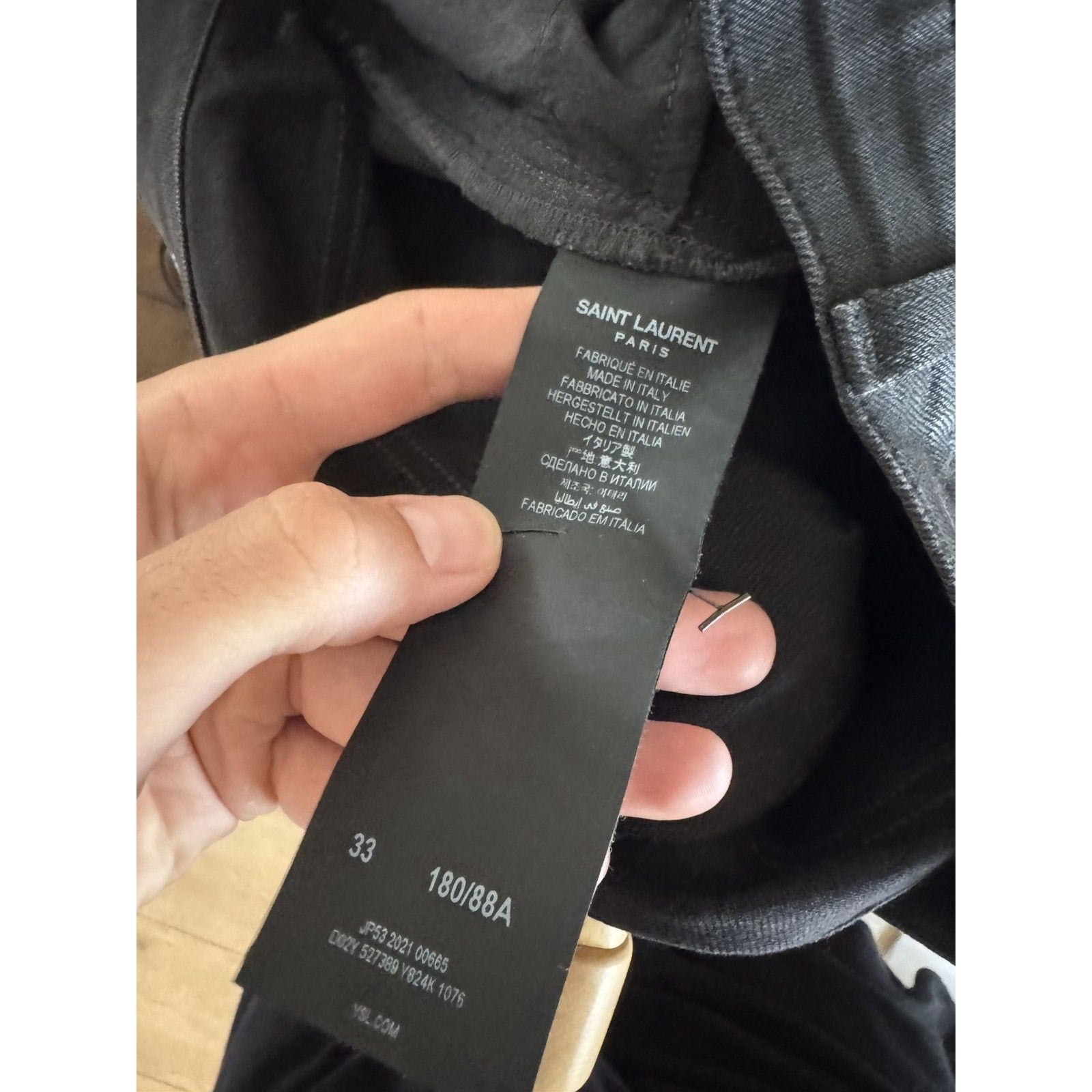 Saint Laurent Heavy wax nightrider denim 33