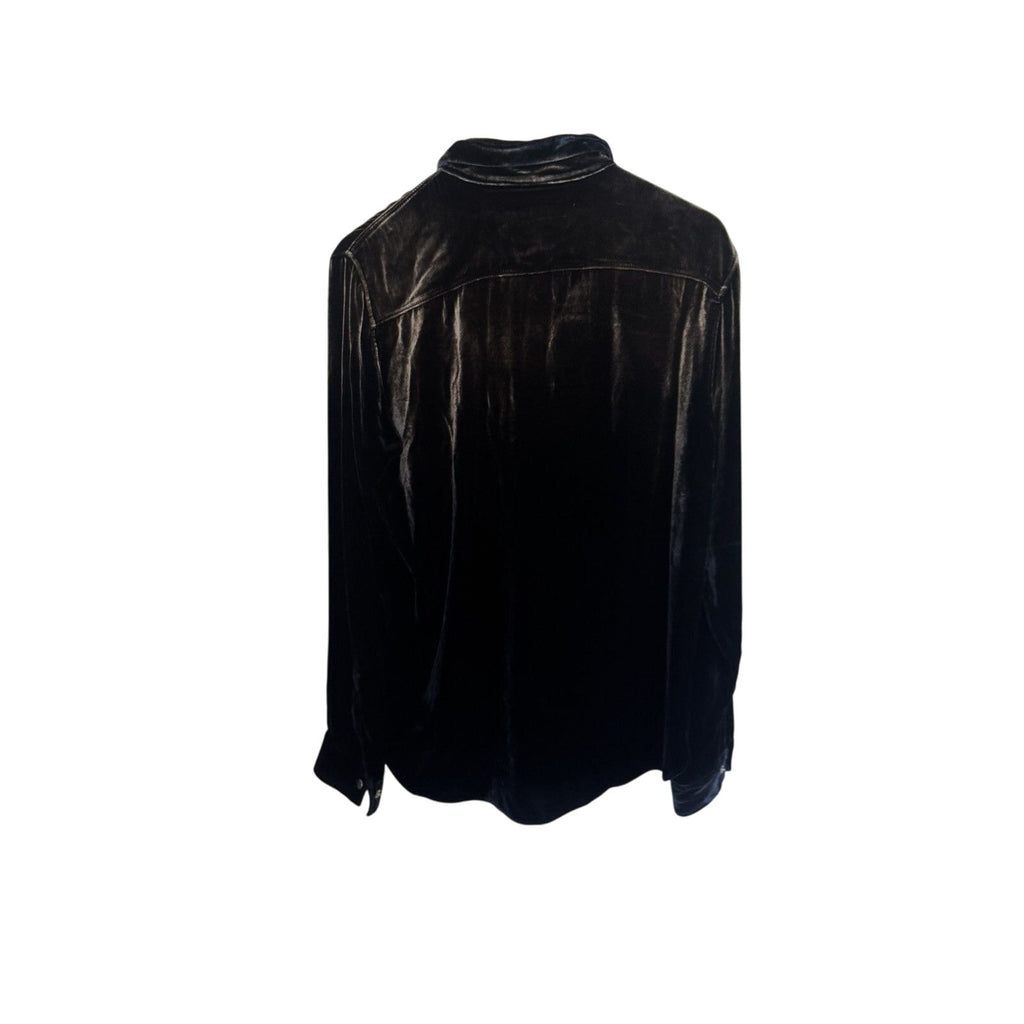 Saint Laurent Bleached Velour indigo shirt large